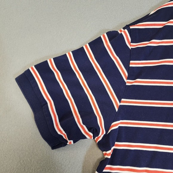 Ralph Lauren Plolo Shirt Mens XL Blue with Pink Stripe Short Sleeve Vintage - Picture 15 of 16